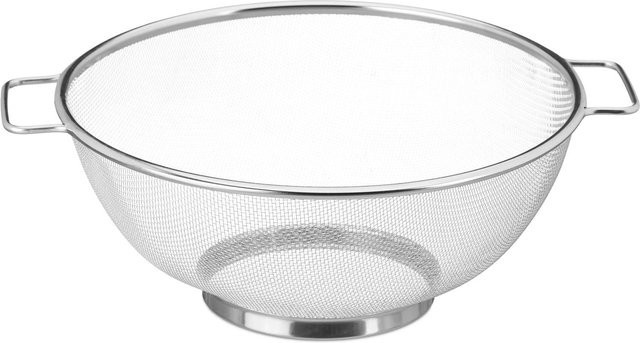 Relaxdays Standsieb aus Edelstahl mit Standfuß in Silber, B/T/H: 10,7 x 10,7 x 26 cm - Bild 1