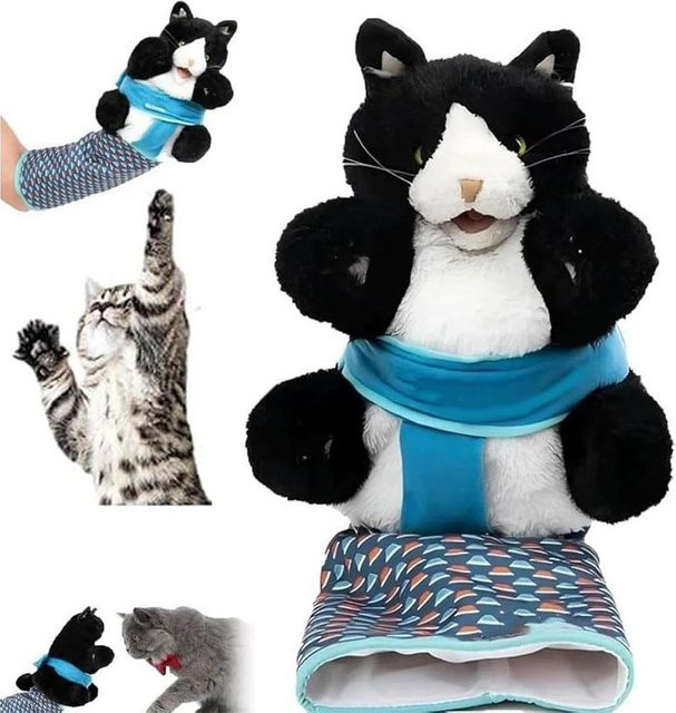 Topfactory Katzen-Wrestling-Spielzeug-Puppe, gray - Bild 1