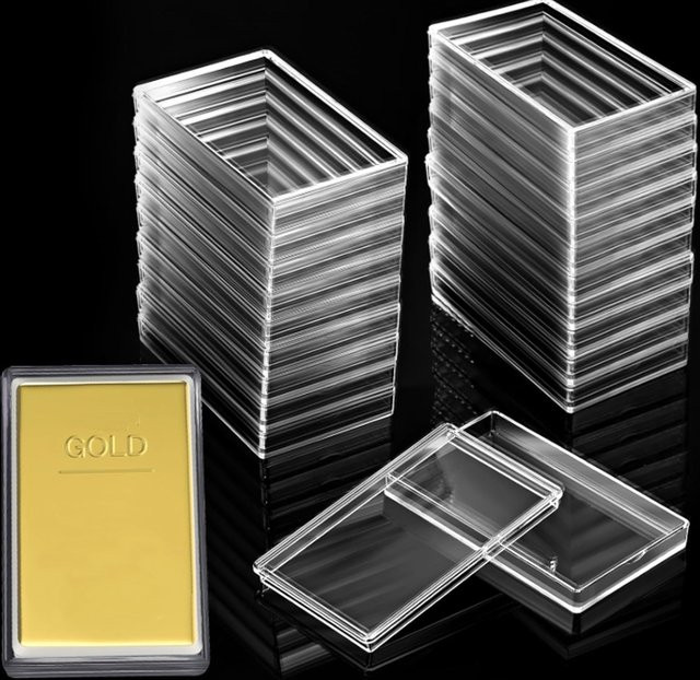 Clyine Aufbewahrungsbox für Goldbarren und Münzen aus transparentem Acryl in Silber und Gold - Bild 1