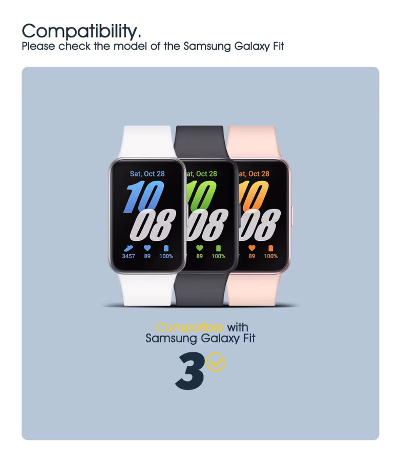 Samsung Galaxy Fit 3 Zubehör, Displayschutzfolie und Schutzhülle, Schwarz - Bild 3