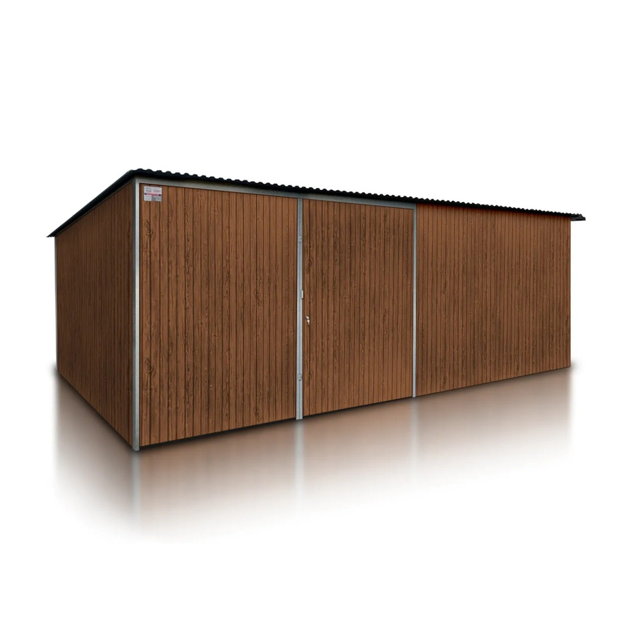 Liderstal Gerätehaus Premium aus Blech in Braun, B/T/H: 600 x 500 x 213 cm - Bild 2