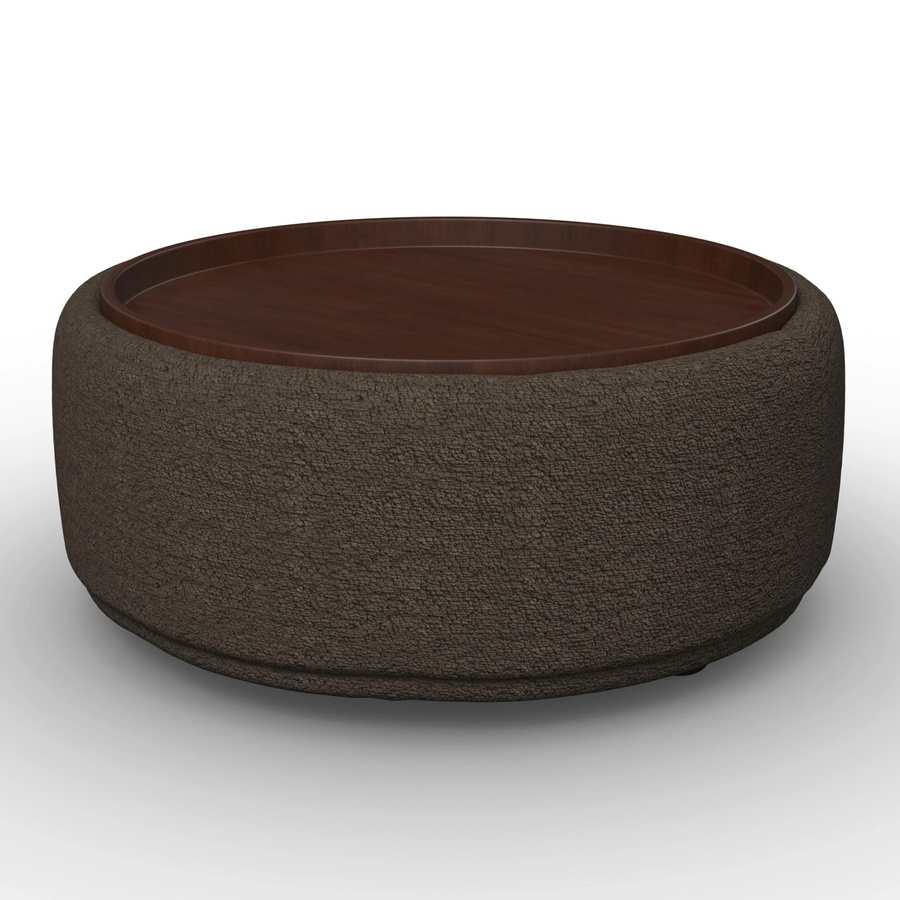 Bessagi Home Couchtisch Kira in Braun und Walnuss mit Chenille-Bezug - Bild 2