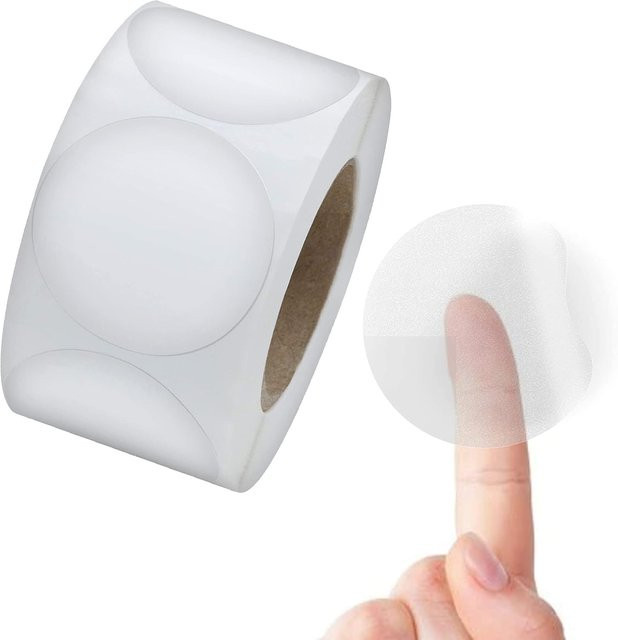 500 runde transparente PVC-Aufkleber für Einzelhandelsverpackungen und Umschlagversiegelungen in 1 Zoll und 1,5 Zoll - Bild 1
