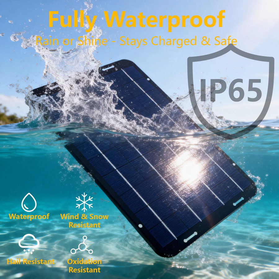 ELEGEEK 60W Tragbares Solarpanel Multikristallin mit 18V und DC-Ausgang für 12V Autobatterien, Boote und Wohnmobile in Blau - Bild 2