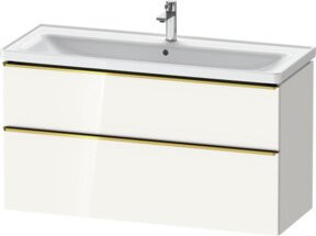 Duravit Waschtischunterschrank D-Neo in Weiß Hochglanz mit Türen und Schubladen, B/T/H: 118,4 x 45,2 x 62,5 cm - Bild 1
