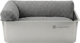 Lucky-Kitty Katzenlounge LUXE 2-in-1 mit abnehmbarem Bezug aus Stoff und Metallgestell - Bild 1