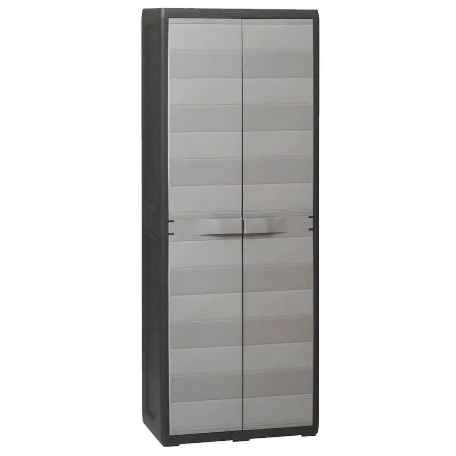 vidaXL Gartenschrank aus Polypropylen mit 3 Regalböden in Schwarz und Grau, H x B x T: 171 x 120 x 38 cm - Bild 2