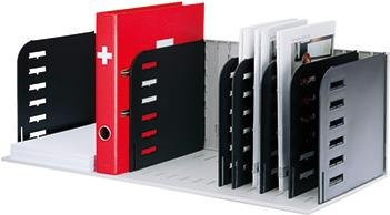 Styro Sortierstation Styrorac Belegefach Dokumentenbox aus Kunststoff Schwarz Grau - Bild 1