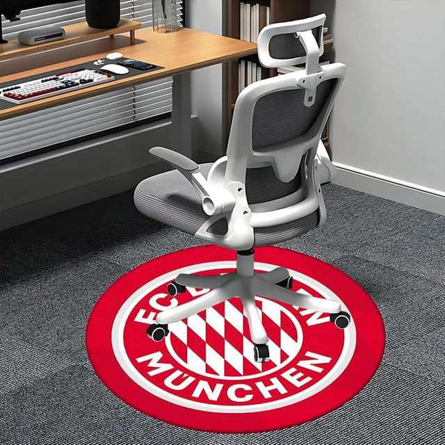 Runder Teppich FC Bayern München Fußball Trikot Design von Yun Heng Three, Farbe Rot, Durchmesser: 80 cm, Maschinenwaschbar und Rutschfest - Bild 1