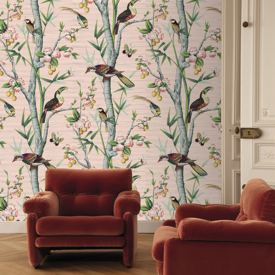 Nobilis Mural Josephine GRD64 Wandtattoo mit floralem Design in Pink und Multicolour - Bild 1