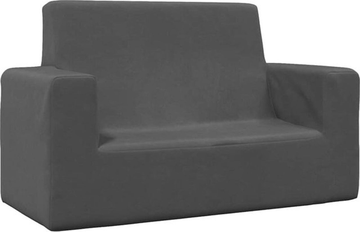 vidaxl Kindersofa 2-Sitzer aus weichem Plüsch in Anthrazit - Bild 1