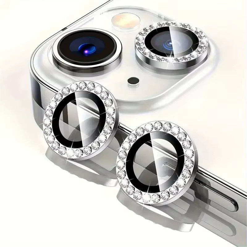 Diamant-Metall-Schutzglas Set für Apple iPhone Kameralinsen in Silber - Bild 5
