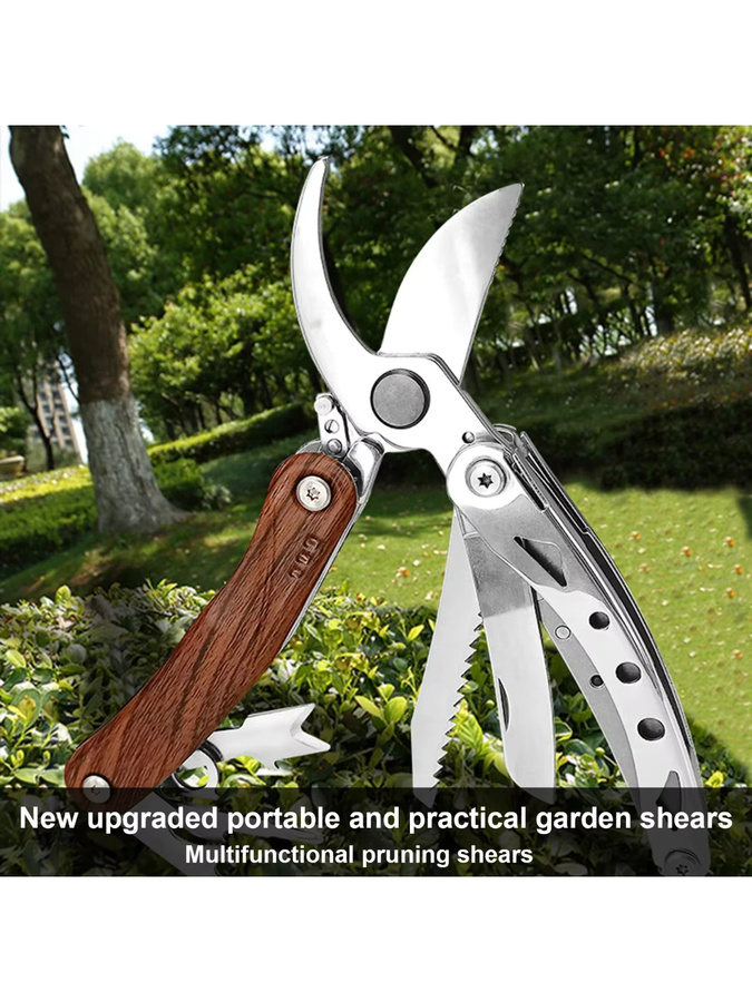 6-in-1 Multifunktions-Gartenschere aus Edelstahl in Silber - Bild 5