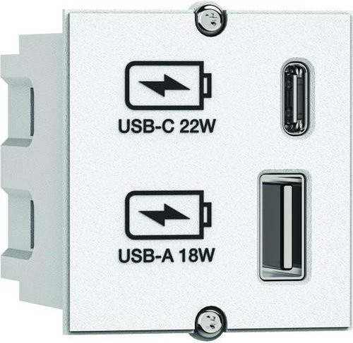 Bachmann Custom Modul 9172271 mit USB-A und USB-C in Weiß - Bild 1