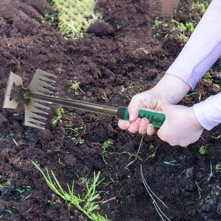 Alloet 2 in 1 Gartenrechen und Unkrautentferner mit Schaufelfunktion zur Wurzelentfernung - Bild 5