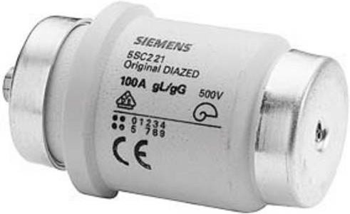 Siemens Sicherungseinsatz DIV 100 A 500 V/AC in Weiß, 3 Stück - Bild 1