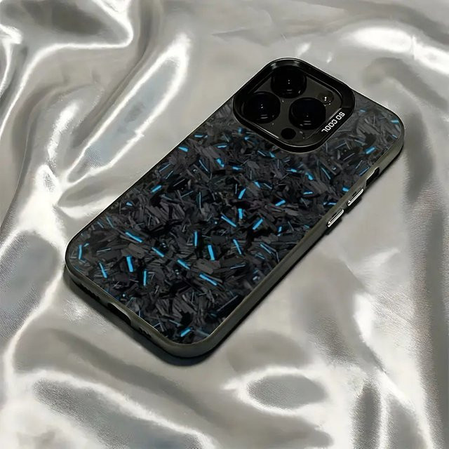 IMD Handyhülle mit blauem Starry Dots Muster für iPhone 11 bis iPhone 17 Pro Max, stoßfestes Hardcover in Blau und Grau - Bild 1