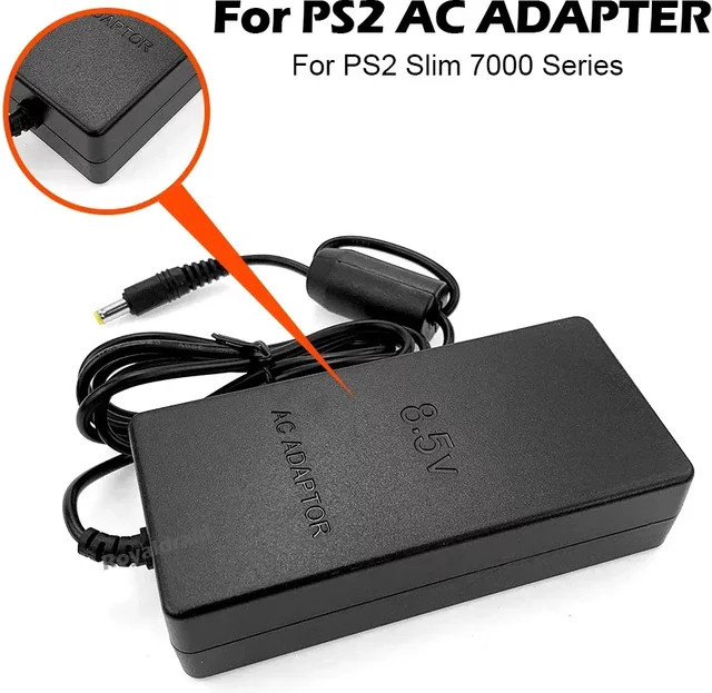 MBCHIPS MC Netzteil AC-Adapter für PlayStation 2 Slim 70000 Serie, 8,5V DC, Schwarz - Bild 1