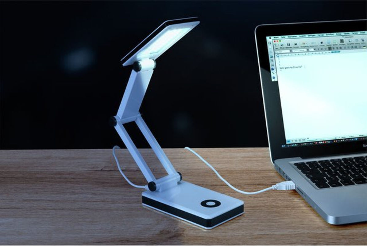 WENKO LED Tischlampe für Arbeitsplatz und zum Lesen, verstellbar, Schwarz oder Weiß - Bild 3