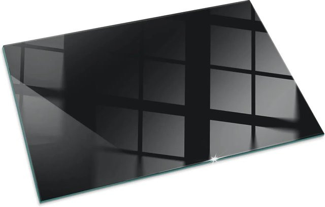 Tulup Glasplatte für Kamin in Schwarz, Rechteck, B: 100 cm, T: 70 cm - Bild 1