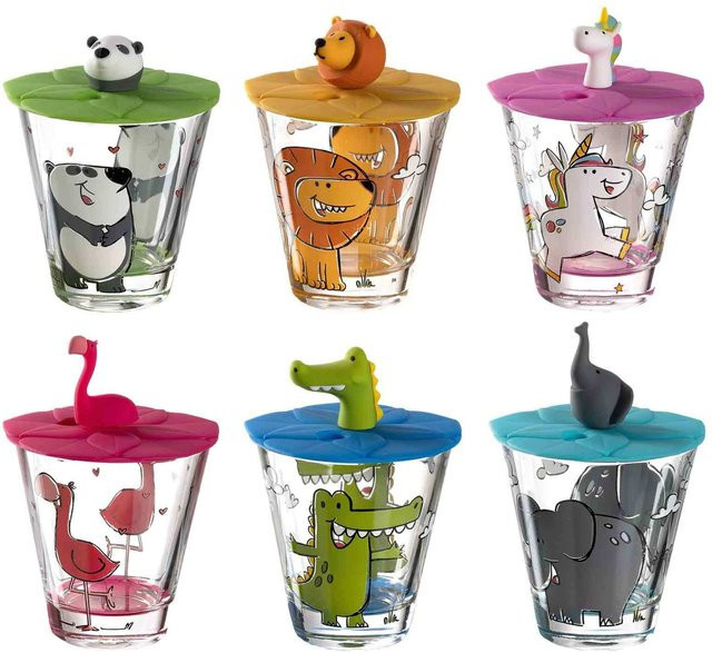 Leonardo Bambini Kinderbecher mit Deckel, 6er Set, Multicolor, 215 ml - Bild 1