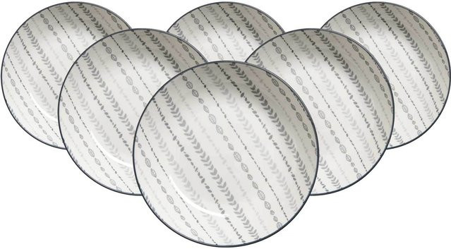 Ritzenhoff & Breker Suppenteller Sendai Ranke in Grau und Weiß, 6er Set, Durchmesser: 20 cm - Bild 1