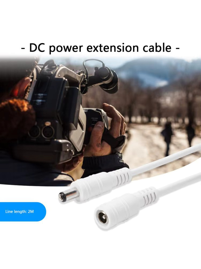 DC 12V-24V Stromverlängerungskabel mit 5,5x2,1mm Barrel-Plug in Weiß - Bild 5