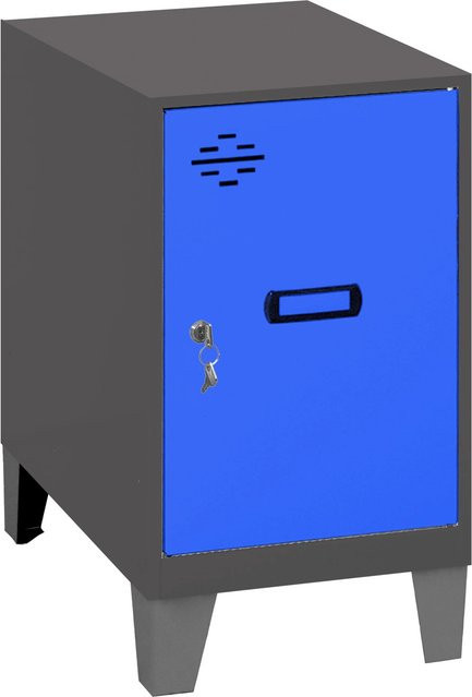 PROREGAL Schließfachwürfel AMEGO Spind mit Standfüßen in Blau-Anthrazit, H x B x T: 57,5 x 30 x 50 cm - Bild 1