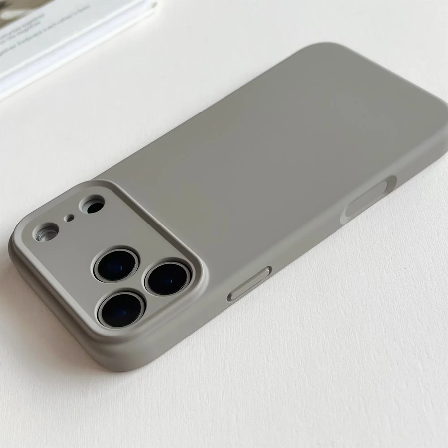 Stoßfeste MagSafe TPU Silikon Schutzhülle für iPhone 17 Pro Max und iPhone 17 Pro mit Flüssigsilikon-Effekt und Kameraschutz in Gelb und Grau - Bild 3