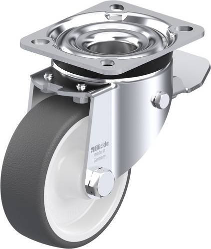 Blickle Lenkrolle LK-POTH 100G-1-ST mit Feststeller, Rad-Durchmesser: 10 cm, Tragfähigkeit: 300 kg, grau/weiß - Bild 1