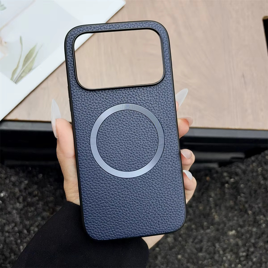 szHAIyu MagSafe Magnetische Luxus-Leder-Handyhülle für Honor 600 und Honor 600 Pro in Schwarz mit kabellosem Laden und stoßfestem Schutz - Bild 2
