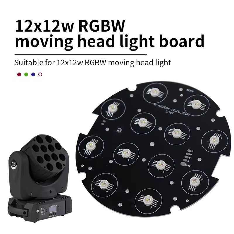 LED-Platine für RGBW Moving Head Bühnenbeleuchtung 12x12W in Schwarz - Bild 4
