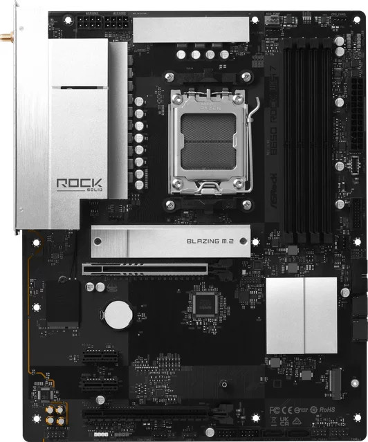 ASRock B650 Rock WiFi7 ATX Mainboard mit AMD AM5 Sockel in Schwarz - Bild 1