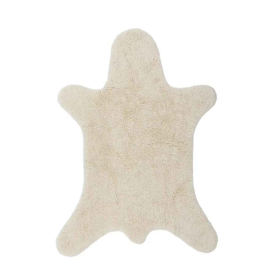 Bloomingville Mini Teppich Wolle Weiß Bär im skandinavischen Stil für das Kinderzimmer Breite: 200 cm - Bild 1