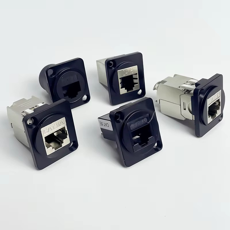T&I D-Typ Einbau-RJ45-Buchse CAT5e / CAT6 Ethernet-Netzwerkanschluss in Schwarz - Bild 5
