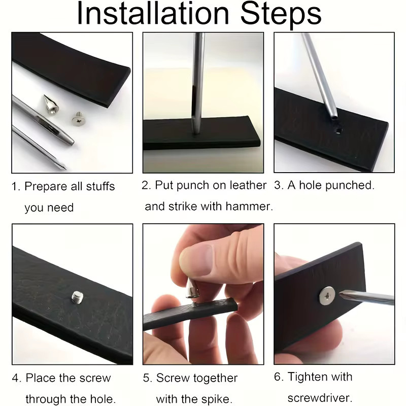 300 Sets Rundschraubverschluss-Punk-Nieten für Kleidung, Schuhe und Lederhandwerk in Schwarz und Silber, Durchmesser: 4,7 mm - Bild 3