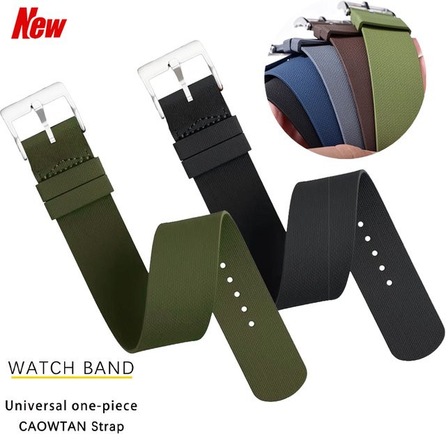 OAKCHARM Uhrenarmband Kautschuk, Schwarz, Unisex - Bild 1
