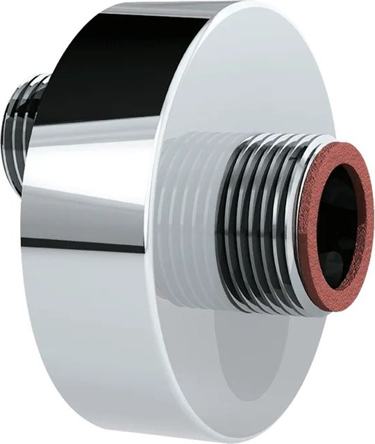 Delabie S-Anschlüsse G1/2B x G3/4B unter Rosette in Chrom, 2 Stück - Bild 1