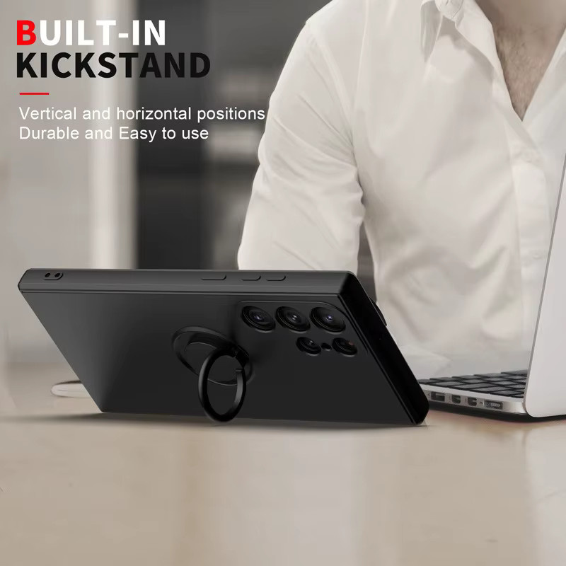 Magnetische Silikon-Handyhülle mit Ring für Samsung Galaxy S21 FE S26 S25 S24 Ultra S23 S22 Plus A57 A37 A56 A36 A54 A34 in Blau - Bild 2