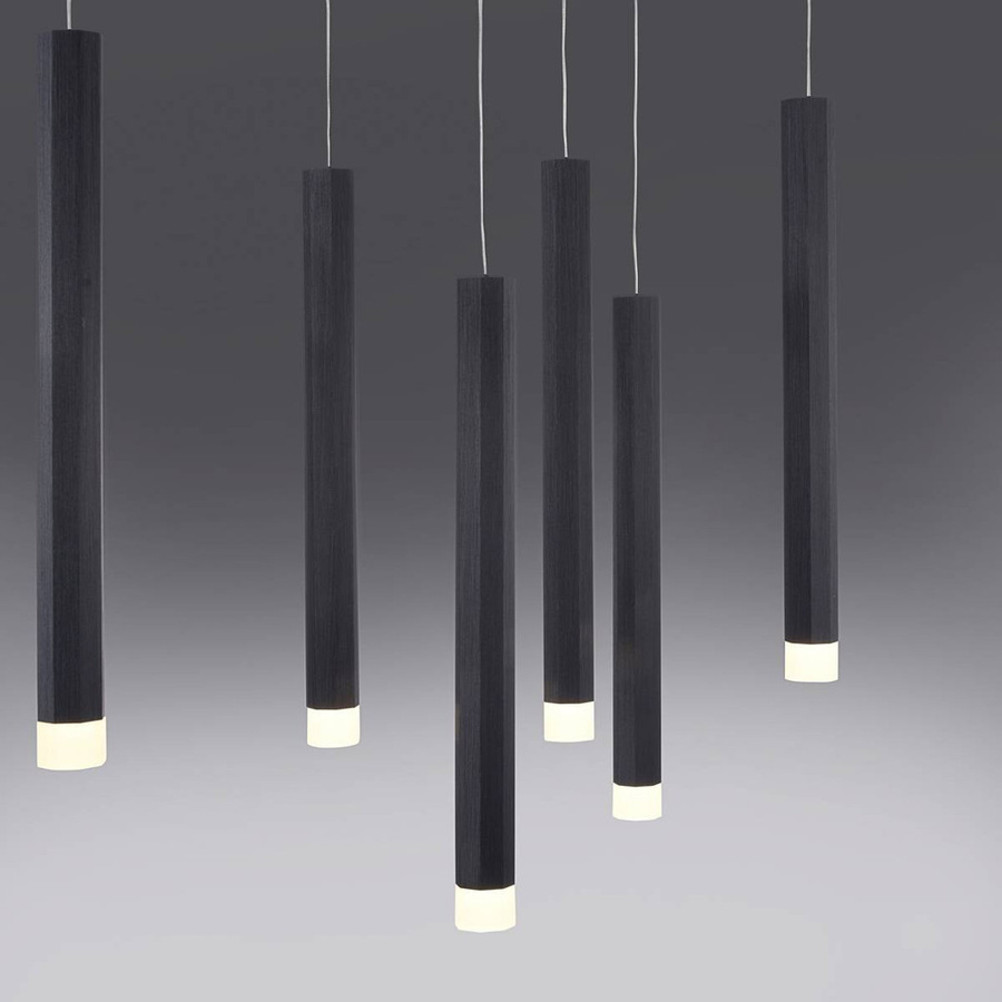 Just Light LED-Pendelleuchte Bruno 10-flammig Schwarz B/H/T: 89 x 120 x 30 cm - Bild 2