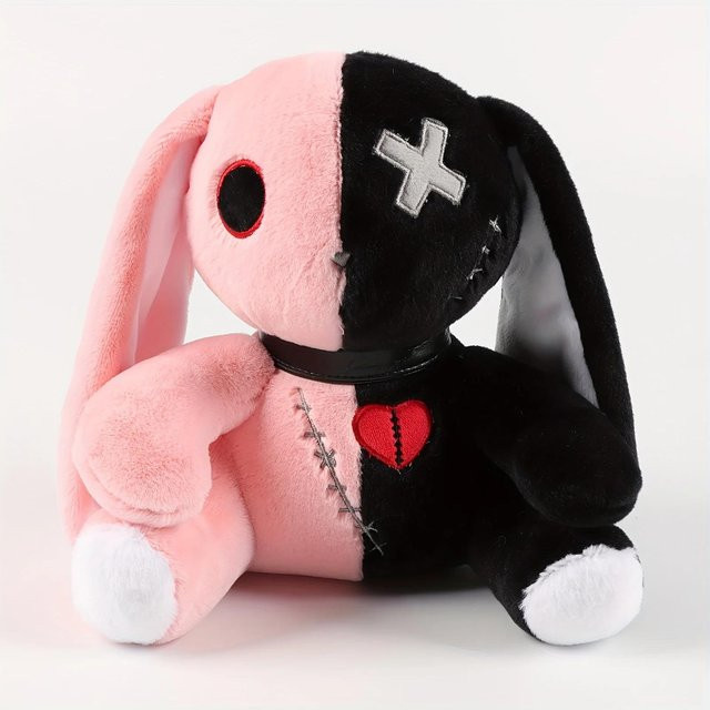 Yiran toy Gruselige Gothic Kaninchen Plüschtier, 25cm, ab 3 Jahre - Bild 1