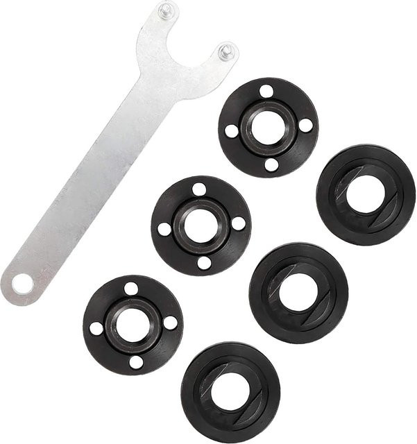Makita 7er Set Winkelschlüssel und Flansch für Schleifer in Grau und Silber aus Stahl - Bild 1