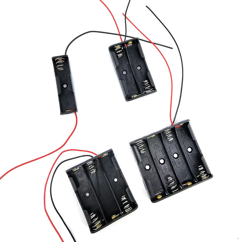 5er-Set Gakaki Batteriehalterungen für AA-Batterien mit Kabeln in Schwarz - Bild 3