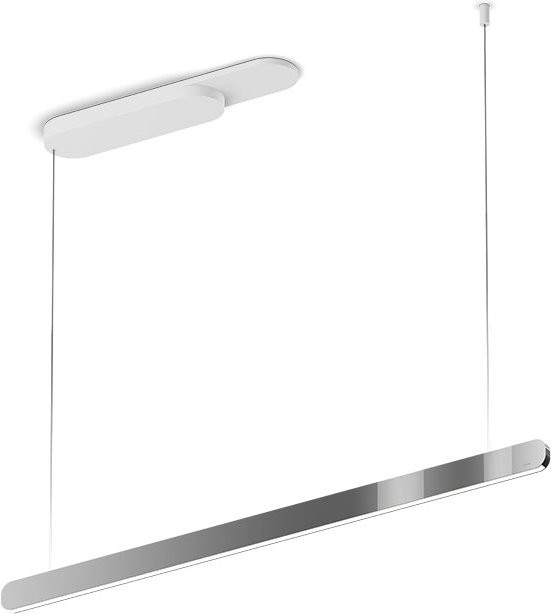 Occhio Mito linear volo 100 up LED-Pendelleuchte in Weiß matt mit Dark Chrome Kopf für die Tischbeleuchtung inklusive Occhio air Modul und x-tra warm LED (2200K - 3500K) - Bild 1