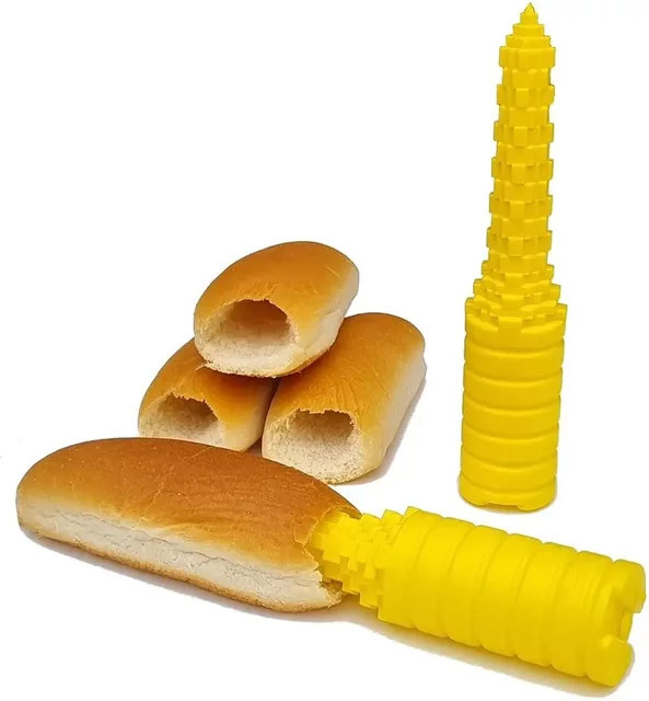 FEB.WIND Hot Dog Brot Bohrwerkzeug mit Antihaftbeschichtung in Rot und Gelb - Bild 1