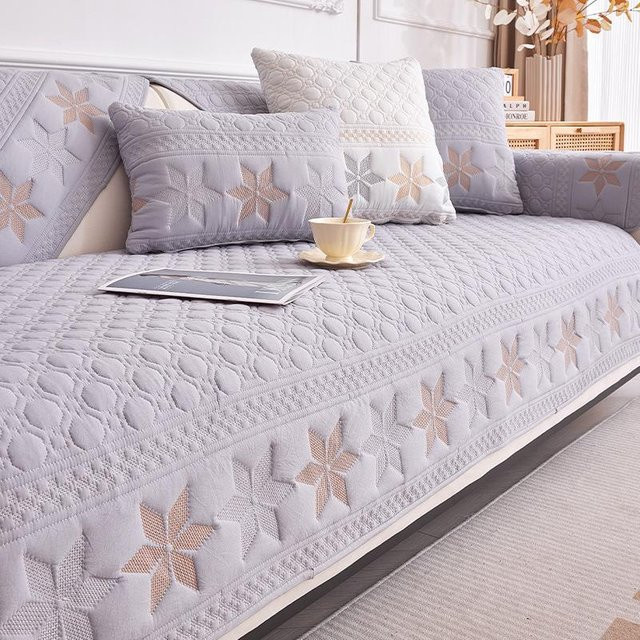 Bohemia Sofabezug aus Baumwolle und Polyester, rutschfestes Kissen für dein Wohnzimmer, Grau, B/T/H: 70 x 70 x 70 cm - Bild 1