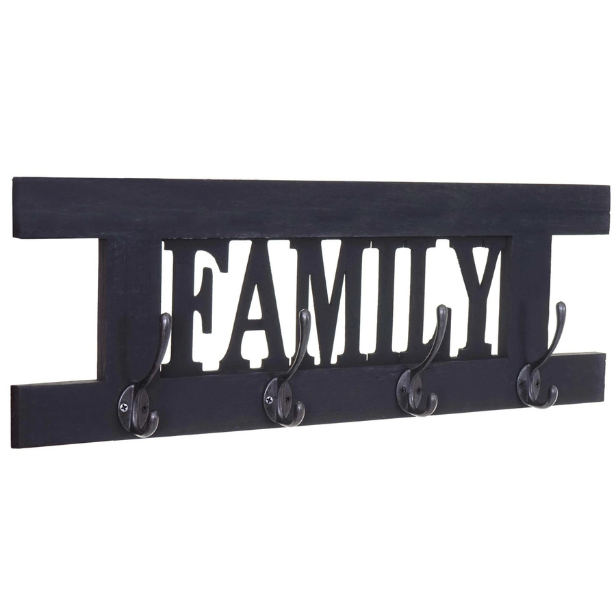 Wandgarderobe MCW C60 Family aus Paulowniaholz im Shabby-Look Vintage, Farbe: Grau, B/H: 60 x 21 cm - Bild 3