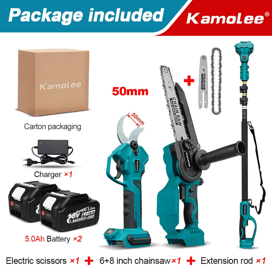Kamolee Akku-Astschere mit bürstenlosem Motor als elektrische Hochastensäge und Gartenschere für Obstbäume und Topfpflanzen - Bild 5