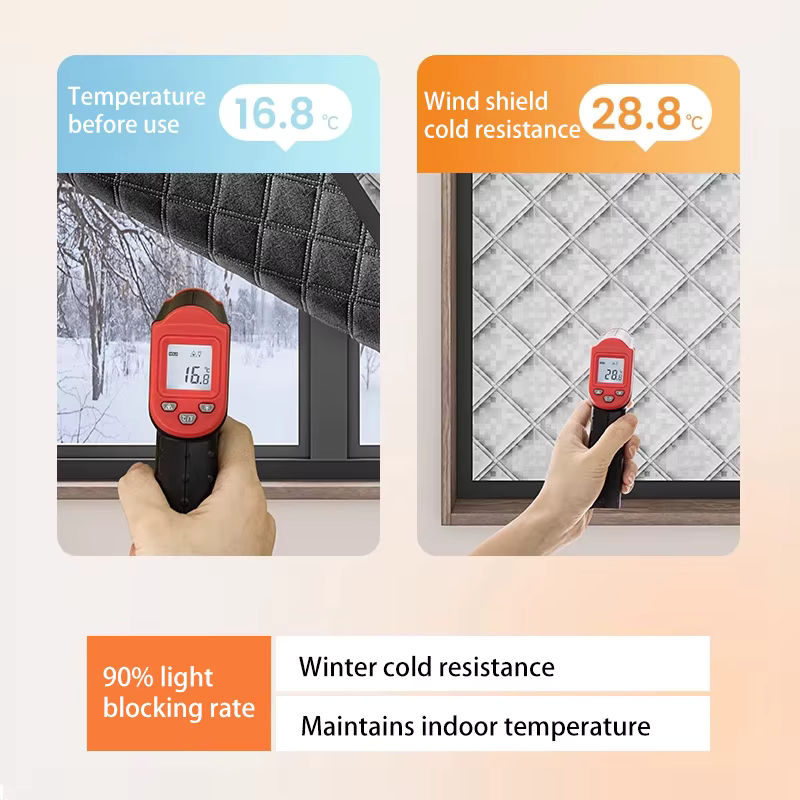 TranquilTouch No-Drill Thermo-Fensterabdeckung aus selbstklebender Baumwollfolie als Kälteschild für deine Fenster - Bild 2