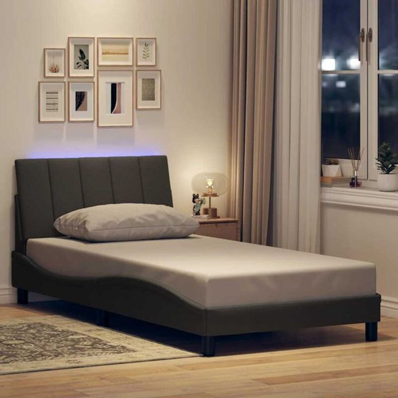 Polsterbett hanko von Vidaxl in Anthrazit aus Stoff und Metall, B/T: 100 x 200 cm - Bild 1